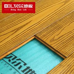贝尔地板 桦木纯实木地板 18mm仿古拉丝橡木纹 手抓纹 BHE-01