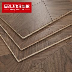 贝尔地板 多层拼花系列 黑胡桃多层实木地板平面UV漆 BPH8014