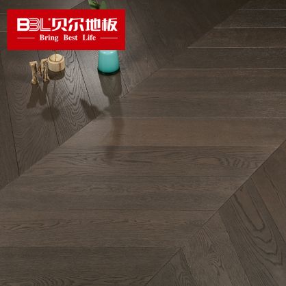 贝尔地板 鱼骨拼系列 橡木多层实木地板平面拉丝 XY008