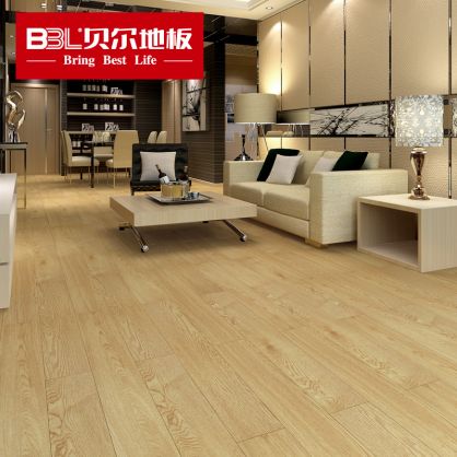 贝尔地板 强化地板 复合木地板 同步真木纹 家用环保 米兰橡木·浅色 WL6002