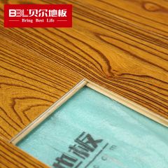 贝尔地板 楝木多层实木地板 15mm 仿古浮雕面 富贵荣华BG002