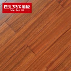 贝尔地板 纯实木地板非洲圆盘豆高密度哑光平面 圆盘豆浅色