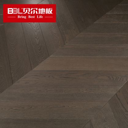 贝尔地板 鱼骨拼系列 橡木多层实木地板平面拉丝 XY008