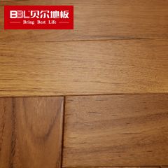 贝尔地板 柚木人字拼锁扣地热实木地板平面UV油 XR016
