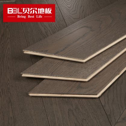 贝尔地板 鱼骨拼系列 橡木多层实木地板平面拉丝 XY008