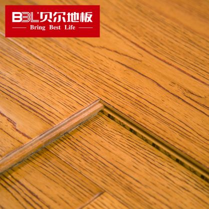 贝尔地板 番龙眼纯实木地板 18mm橡木纹理 仿古拉丝手抓纹 布拉格之恋 BPE-101