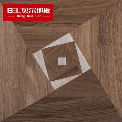 贝尔地板 多层拼花系列 黑胡桃/白贝多层实木地板平面UV漆 BPH8011