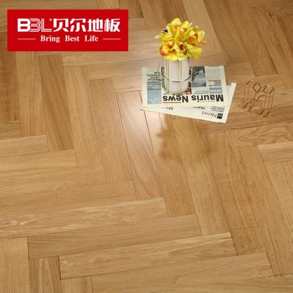 贝尔地板 橡木本色多层人字拼 人字拼多层实木地板 XR009