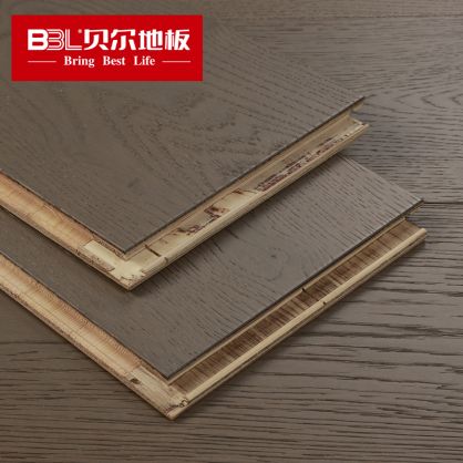 贝尔地板 森林狂想曲1900长板三层实木系列 橡木多层实木地板拉丝 TLE-009