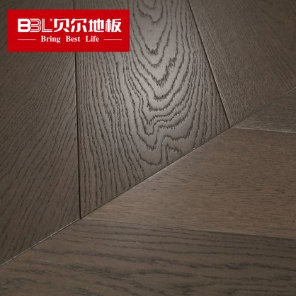 贝尔地板 鱼骨拼系列 橡木多层实木地板平面拉丝 XY008