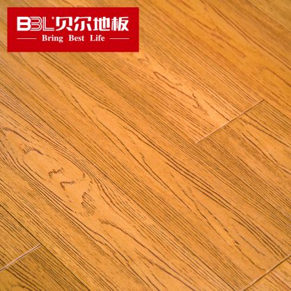贝尔地板 番龙眼纯实木地板 18mm橡木纹理 仿古拉丝手抓纹 布拉格之恋 BPE-101