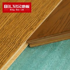 贝尔地板 多层实木地板15mm家用环保地热地板仿古拉丝 网供橡木
