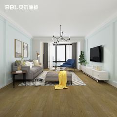 贝尔地板 橡木多层实木地板15mm仿古拉丝 七彩橡木系列 BBL-EW004