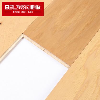 贝尔地板 山核桃多层实木地板 家用环保 负离子静音多层实木系列 不定长50%长板 BRL502