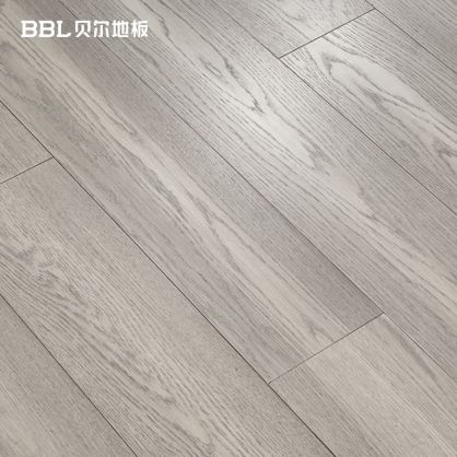 贝尔地板 BZX206 灰调记忆 橡木多层实木地板15mm平面拉丝