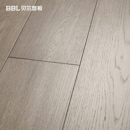 贝尔地板 BZX205 灰度漫时光 橡木多层实木地板15mm平面拉丝