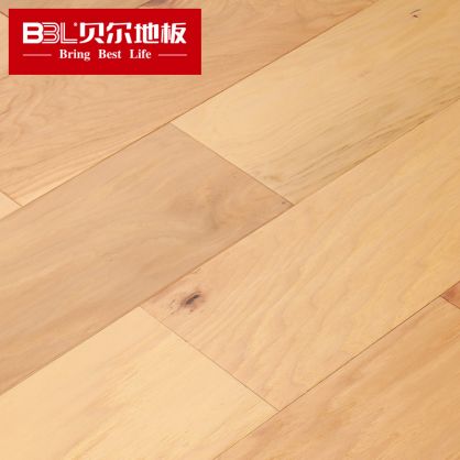 贝尔地板 山核桃多层实木地板 家用环保 负离子静音多层实木系列 不定长50%长板 BRL502
