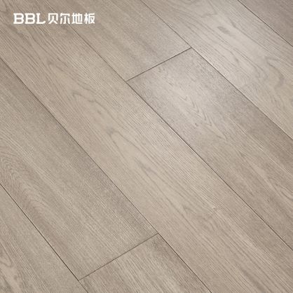 贝尔地板 BZX205 灰度漫时光 橡木多层实木地板15mm平面拉丝