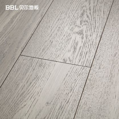 贝尔地板 BZX206 灰调记忆 橡木多层实木地板15mm平面拉丝