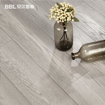 贝尔地板 BZX206 灰调记忆 橡木多层实木地板15mm平面拉丝