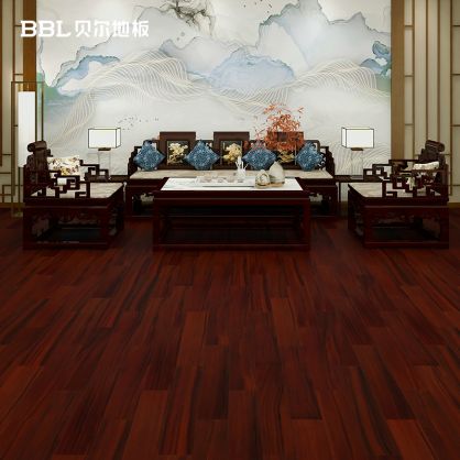 贝尔地板 圆盘豆纯实木地板 非洲进口材料 家用环保 哑光平面 BY-01