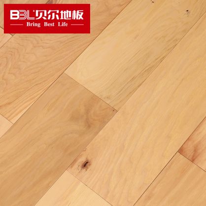 贝尔地板 山核桃多层实木地板 家用环保 负离子静音多层实木系列 不定长50%长板 BRL502