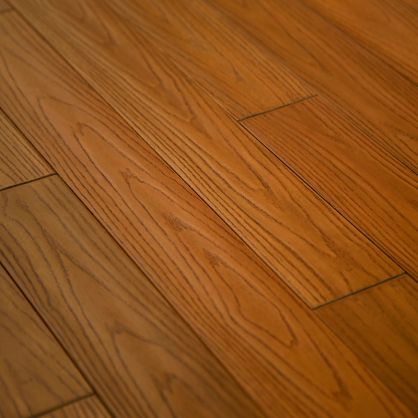 贝尔地板 卡罗木纯实木地板 18mm橡木纹理 仿古手抓纹 BK-03