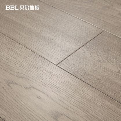 贝尔地板 BZX205 灰度漫时光 橡木多层实木地板15mm平面拉丝