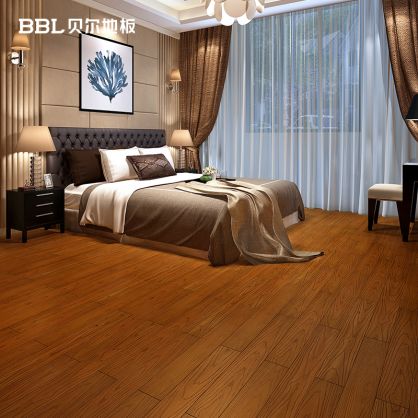 贝尔地板 卡罗木纯实木地板 18mm橡木纹理 仿古手抓纹 BK-03