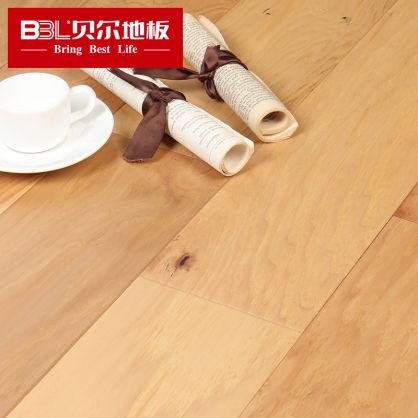 贝尔地板 山核桃多层实木地板 家用环保 负离子静音多层实木系列 不定长50%长板 BRL502
